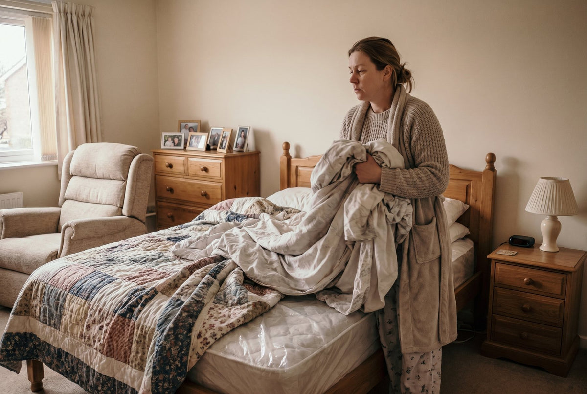 A daughter stripping her mother’s bed at dawn