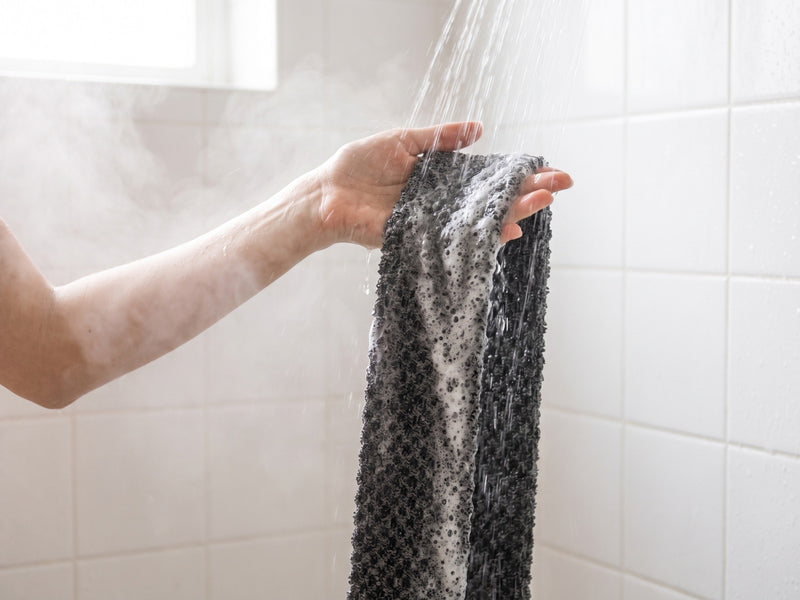 1 · Lather your usual wash on the towel