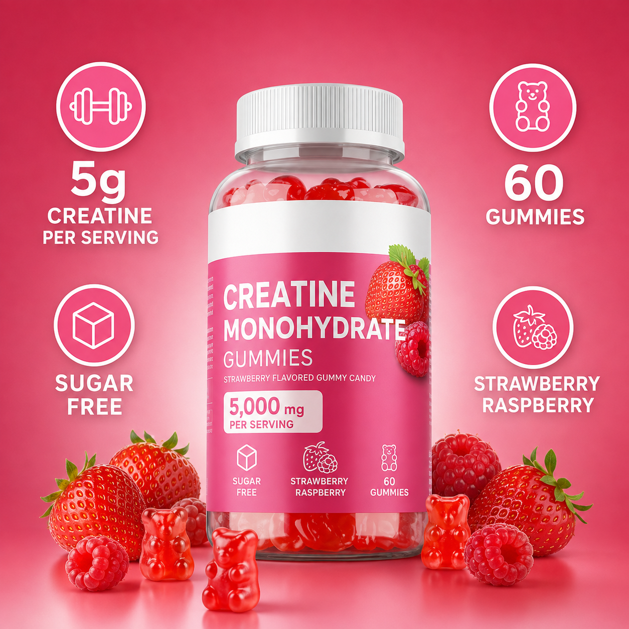 Women's Creatine Gummies – 5,000mg Per Serving