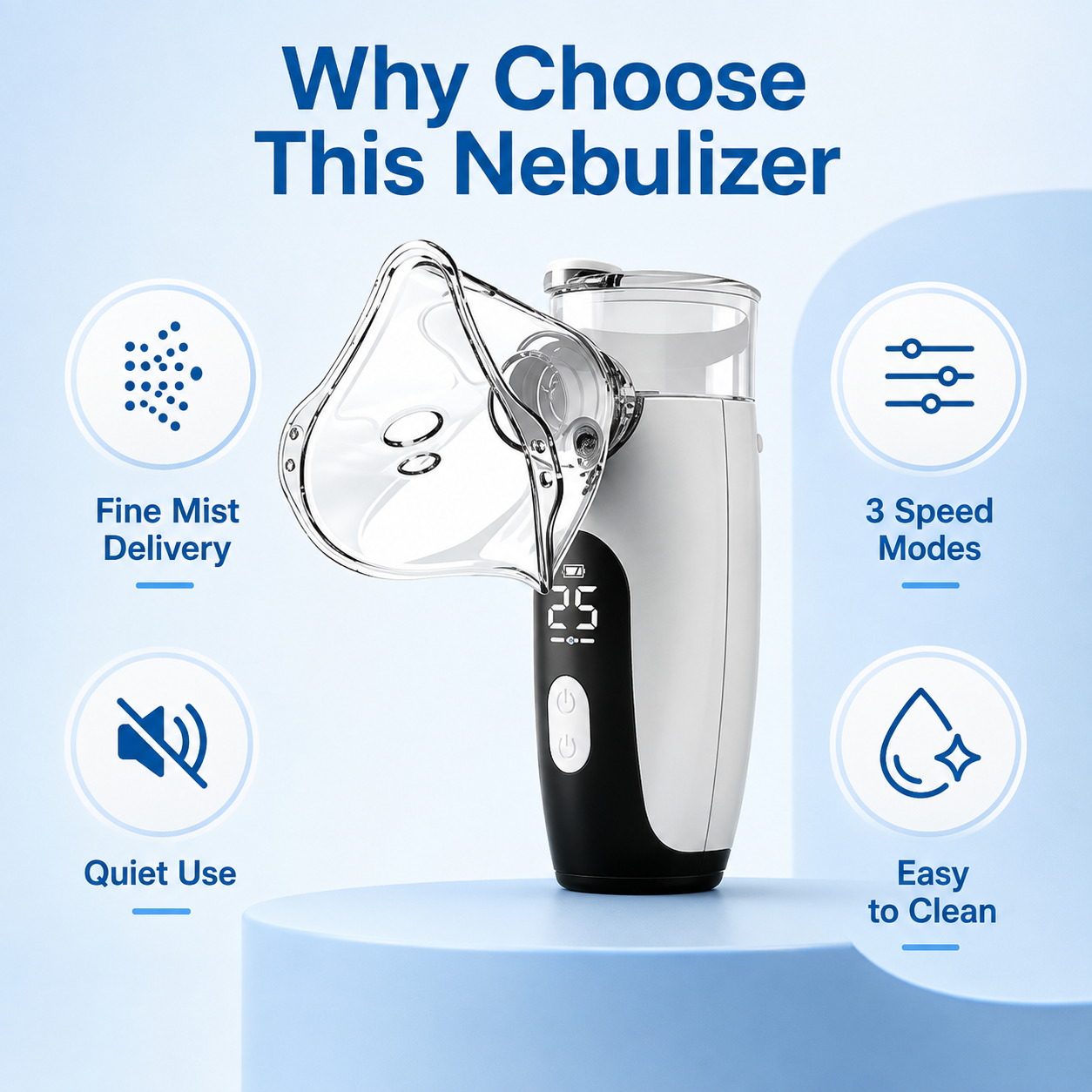Portable Mesh Nebuliser – Compact, Quiet & Travel Friendly