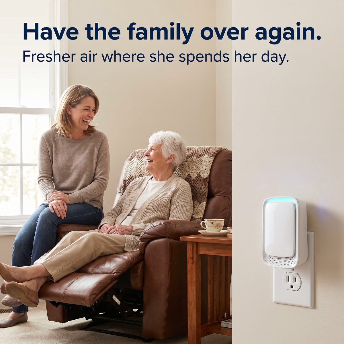 ClearSide Plug-In Air Ionizer for Smoke Smell (US Plug)